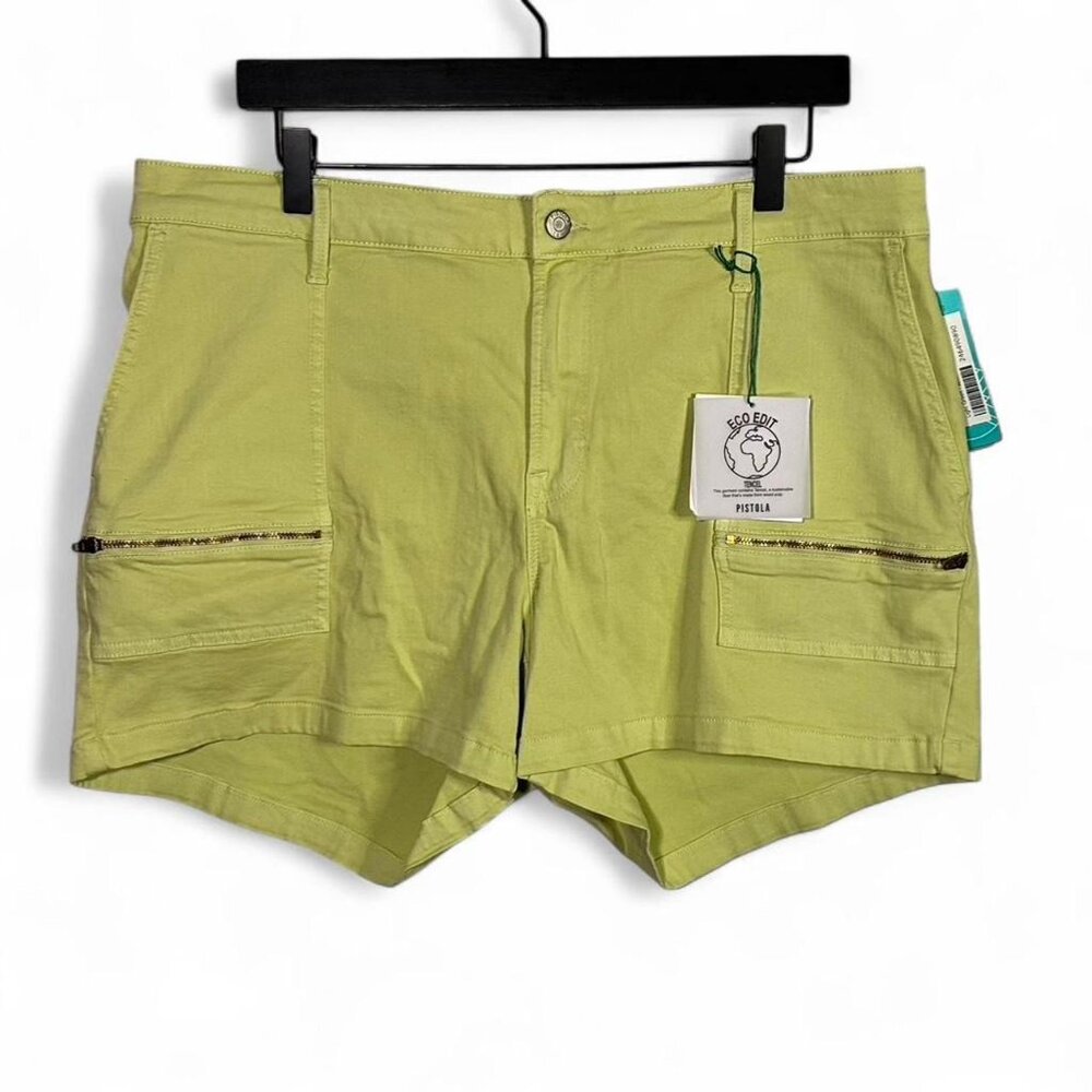 Pistola Hannah Cargo Shorts in Lime Green